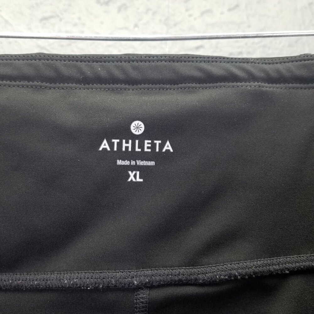 Athleta Precision Leggings Women's XL High Rise 7/8 Black White Perforated Mesh - Picture 12 of 16